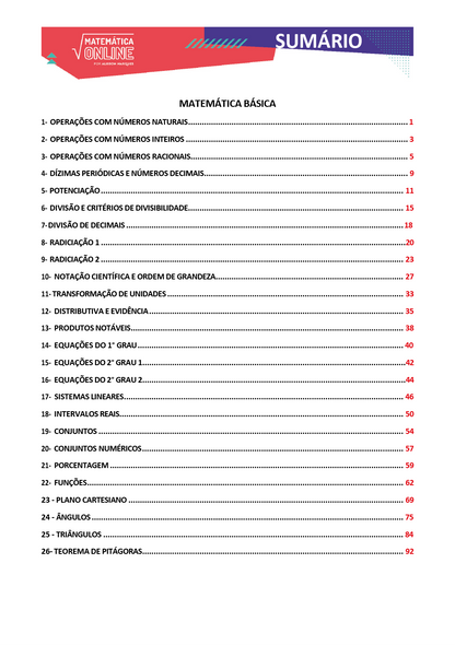 Matemática Básica - Matemática Online