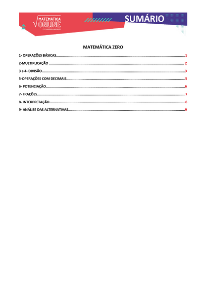 Matemática Zero - Matemática Online